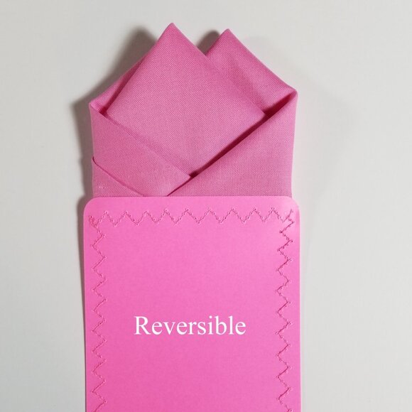 New - Bubblegum Pink Cotton Pre-Folded Pocket Square Handkerchief Insert - Picture 6 of 8